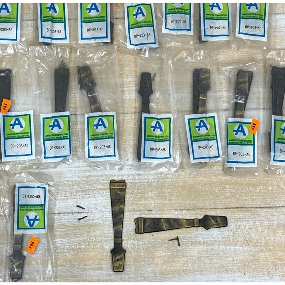 18 VTG Amerock Antique English BP-203 AE Dummy Hammered Cabinet Door Straps NOS - Picture 1 of 5